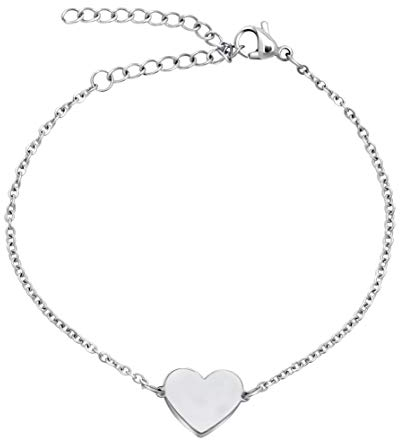 Nuoli® Herz Armband Damen Silber (15+5cm) süßes Herz Armkettchen für Frauen und Mädchen