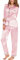SWOMOG Womens Long Sleeve Pyjama Set Silk Satin Pyjamas Bridesmaid Pjs Soft Pj Set Button Down Sleepwear 2 Piece Set Pink