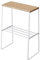 YAMAZAKI 4382 Tosca Beistelltisch, weiß, Stahl/Holz, minimalistisch, 42 x 22 x 56.5 cm