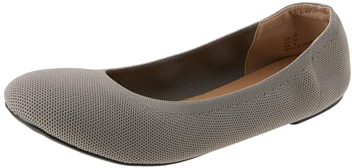 Amazon Essentials Women's Knit Ballet Flat, Light Grey, 7 UK
