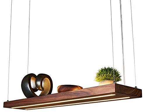 Denidro Lights | LED Hängelampe Tribus | Stufenlos dimmbare Esstischlampe aus Holz (Nussholz) | 100 cm breit | Warmweißes Licht