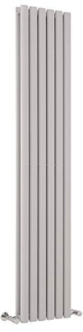 Milano Aruba - Light Grey Vertical Double Oval Panel Radiator - 1780mm x 354mm