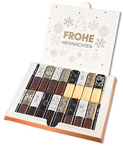 2er Set Aufkleber passend für Merci Schokolade zu Weihnachten I zum Beschriften I weiß-gold I personalisierbar I selbstklebend I Geschenk-Idee I dv915