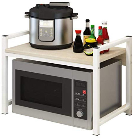 CLQ Estante para microondas, electrodomésticos de Cocina, Estante de Madera para Almacenamiento, Estante de Madera para Horno microondas para Cocina-A