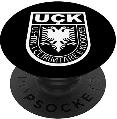 albanian kosovo army uck uqk patriot kosovo geschenk PopSockets PopGrip: Ausziehbarer Sockel und Griff für Handys/Tablets mit Tauschbarem Top