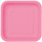 Unique- Piatti Ecologici Quadrati di Carta-23 cm-Colore Rosa Shocking-Confezione da 14, Dark Pink, Pack of 14, 31437EU