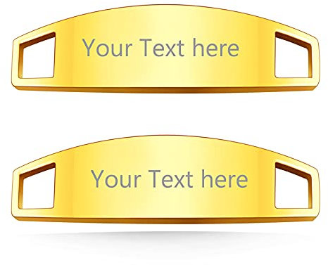 Custom4U Anpassbare Schnürsenkel Schnalle mit Wunschtext Gravur für Damen/Herren Edelstahl 2 Stücke Metall-Schuhschnallen DIY-Schnürsenkel Dekorationen Namen ID Tag Charms in Gold
