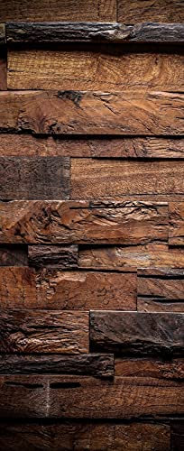 A.Monamour Türtapete Selbstklebend Türfolie Türposter 3D Alte Holzbohlen Brett Holz Textur Hintergrund Vinyl Folie Türdeko Tapete Wandbild Türaufkleber Türtattoo 90 x 200 cm