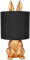 BRUBAKER Tisch- oder Nachttischlampe Goldener Hase - Tischleuchte mit Keramikfuß und Stoffschirm - 42 cm Höhe, Schwarz Gold