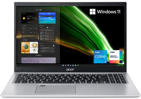 Acer Aspire 5 A515-56-53S3 Laptop | 15.6 Full HD IPS Display | 11th Gen Intel Core i5-1135G7 | Intel Iris Xe Graphics | 8GB DDR4 | 256GB SSD | WiFi 6 | Fingerprint Reader | BL Keyboard | Windows 11