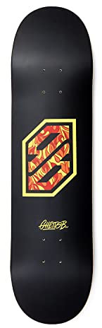 Ghetto Blaster, Skateboard Deck, Flame YEL 8.125, Aus 7 Schichten kanadischem Berg- Ahorn, Skateboard Deck Erwachsene, Skateboard Deck Jungs