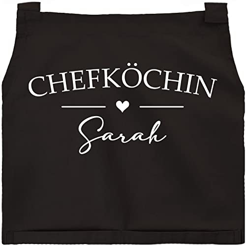 SpecialMe® Kochschürze Küchenschürze Damen Chefköchin personalisierte Schürze für Frauen mit Namen Baumwolle schwarz unisize