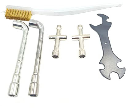 3D Printer Cleaning Tool Parts, 5 in 1 Wrench + 6mm 7mm L-Shaped Hexagonal Wrench Tool + Cross Wrench + Nozzle Brush