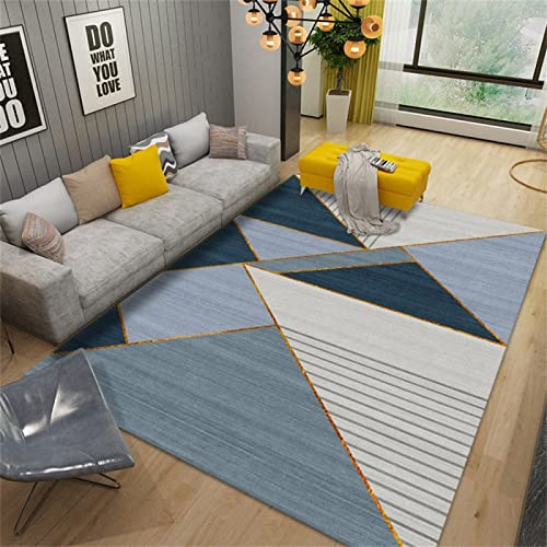 Teppich Badezimmer blau Kinderteppich Spielmatte Anti Rutsch Teppich Einfaches Und Modernes Geometrisches Wohnzimmer 200x250cm Wohnzimmer Teppichs flickenteppich waschbar