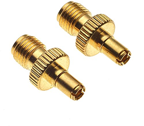 Vergoldeter SMA-Buchse zu TS9 Typ Stecker Koaxial-Adapter - RF Koax 4G LTE Antenne Adapter männlich zu weiblich gerade Stecker für HSDPA 2G 3G UMTS Mobile Breitband - 2 Stück