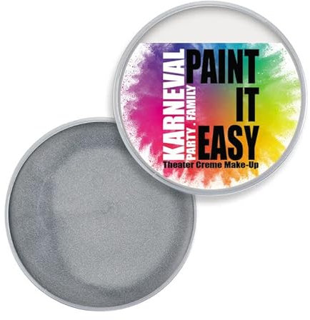NEU PAINT IT EASY Theater Creme-Make-Up, Kinderschminke, Schminke auf Fettbasis, 25g, Silber