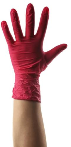 MONOUSALO 1000 Guanti Monouso Nitrile Rossi Senza Polvere, Lattice e Talco (TAGLIA S-M-L-XL) - Guanti Usa e Getta Colorati Chirurgici Resistenti e Impermeabili per Cucina, Alimenti, Tattoo, Chef (M)