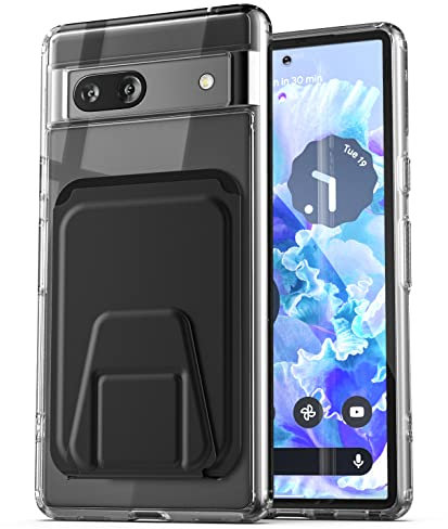 Encased Magnetic Wallet Clear Back Designed for Google Pixel 7a Case with Card Holder (Compatible with MagSafe Charging & Accessories)
