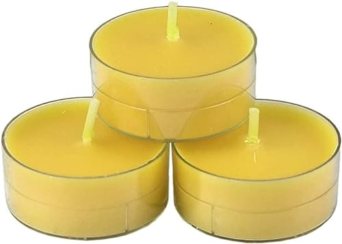 nk Candles 20 dänische Teelichter farbig durchgefärbt ohne Duft (hell-gelb)