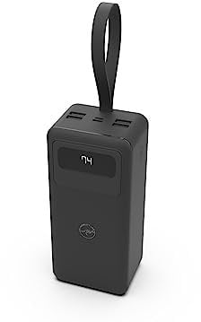 Mobility Lab - ML312637 - Power Bank 40000 mAh Noir, Batterie Externe Noir, Ecran d'indication de Charge, Lampe LED intégrée, Lightning, USB-C & Micro-USB et 4 USB Ports