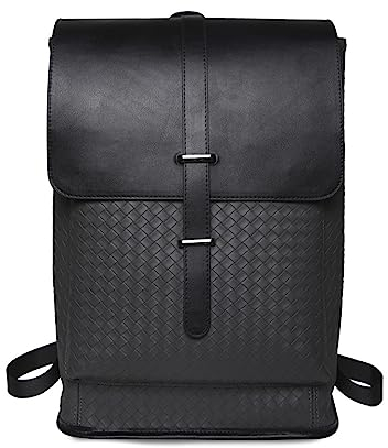 FANDARE Classic Laptop Backpack College Daypack for Men Women PU Leather Crossbody Bag Shoulder Bag Business Travel Handbag for Outdoor Travel University Hiking Bookbag Gray