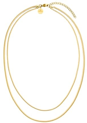 Purelei® Two Layers Kette Damen (Gold) – Halskette Damen aus langlebigem Edelstahl – Wasserfeste Kette mit Anhänger – 40-45 cm Länge verstellbar – Halskette für deinen individuellen Look