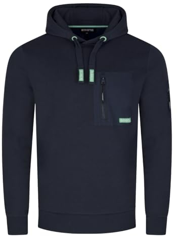 riverso Hoodie Herren Regular Fit RIVLasse Kapuzenpullover Pullover Brusttasche Navy L, Größe:L, Farbe:Navy