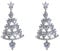 fdsmall 1Pair Weihnachtsohrringe für Frauen Silberne Ohrringe mit Weihnachtsbaummotiv Drop Tree Dangle Hoop Jewellery 925 Silber Nadel High-End Kristall Ohrringe Leichter Schmuck Geschenke (01)