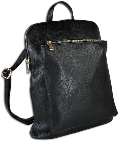 Toscanto Damen Cityrucksack Leder Tasche schwarz OTT610RS Leder Cityrucksack