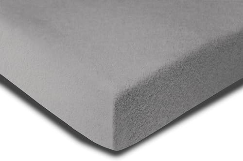 one-home Winter Spannbettlaken Flausch Warm Thermo Fleece Weich Bettlaken Spannbetttücher, Größe:180x200 cm - 200x220 cm Boxspringbett, Farbe:Silber