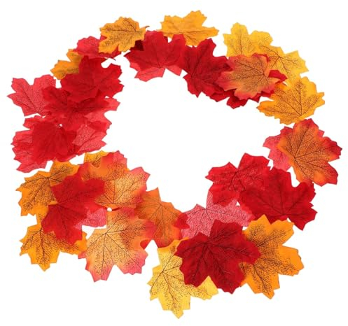 Zerodeko 200St Simuliertes Ahornblatt Konfetti Thanksgiving-Herbstblätter herbstliche Tischdeko Hochzeitssachen Danksagung schmücken Blatt Mini-Herbstblätter 8cm Kunsthandwerk