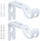 2 Pièces Support Barre Rideau Supports Réglables Attache Tringle Rideau Support Tringle et 8 Accessoires Convient Aux Tringles a Rideaux Tringles a Rideaux de Porte ou Stores(Blanc)