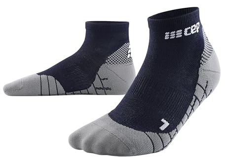 CEP - HIKING LIGHT MERINO LOW CUT SOCKS REDESIGN für Herren | Wandersocken aus Merinowolle mit Kompression | Trekkingsocken für leichte Beine in blau | Größe IV | L