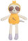 Gipsy Toys – Carre Doudou Paresseux – Gamme « Bamboo » - 24 CM S/Carte – Jaune Marron– 1ER Age