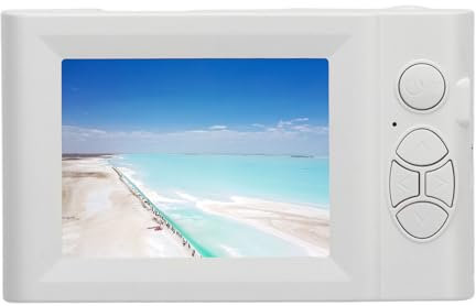 HD Digitalkamera, 2,8 Zoll HD 1080P Digitalkamera, Videokamera mit 8 fachem Digitalzoom, 20 MP Vlogging Kamera, Kleine Tragbare Digitale Videokamera (White)