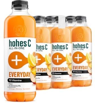 hohes C ALL-IN-ONE Everyday (6x 850ml), Mehrfruchtsaft aus Fruchtsaftkonzentraten (Orange, Zitrone, Sanddorn), 100% Saft, 10 Vitamine, ohne Zuckerzusatz & Süßungsmittel, ohne künstliche Aromen, vegan