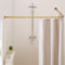 Crkmire Gold Corner Shower Curtain Rod, [24-37] x [24-37] Adjustable L Shaped Shower Rod No-Sagging 90 Degree Curved Curtain Rod for Bathroom Bathtub with 12 Ring Hooks & Ceiling Support