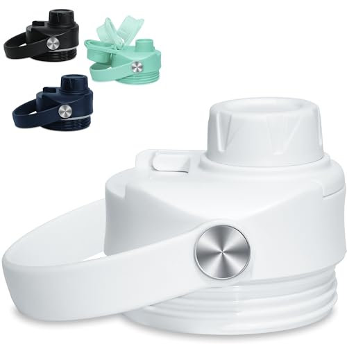 Couvercle à bec pour bouteille YETI Rambler – Bouchon à bec verseur à poignée flexible pour accessoires de couvercle à paille YETI, joint amovible, facile à nettoyer, sans BPA, blanc