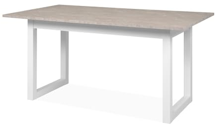 Furn.Design Esstisch ausziehbar in weiß mit Sandstein, Küchentisch 160 bis 200 cm, Esszimmer Tisch 4 bis 8 Personen, Ausziehtisch, Visby (160-200 cm)