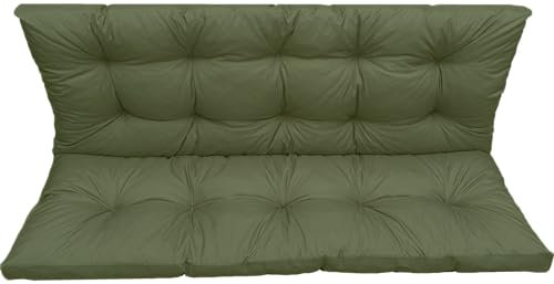 IN WOHO Hollywoodschaukel Auflage Outdoor Sitzkissen Gartenbankauflage Bankauflage Wasserabweisend Gartenbank Sitzkissen Bank Gartenbank Auflage Bankkissen Sitzauflage Bank 120x60x50 Grün
