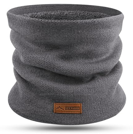 FORVEVO Halsschlauch Herren Damen Winter,Halstuch Herren mit Fleece Futter,Schal Halswärmer Männer,Thermo Schlauchtuch, Winddichte Loop Schal für Outdoor Sport Täglich(HellGrau)