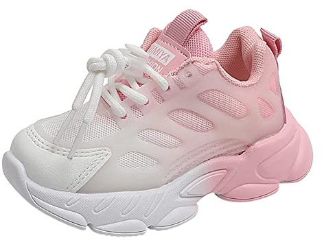 Generisch Sneaker per ragazze e bambini, in rete, scarpe da ginnastica casual, scarpe da corsa, scarpe da corsa, scarpe da bambino, sneakers alte 35, Colore: rosa., 29 EU