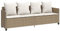 Makastle 4-Sitzer Sofa mit Kissen, Garten Schlafsofa Gartenliege Outdoor Sofa Couch Liege Sonnenliege Terrassenliege, Verstellbare Rückenlehne, Beige Poly Rattan