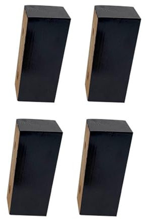 Lot de 4 pieds de rechange en bois pour rehausseur de lit, canapé et commode, pieds de table en bois noir, 3 cm de hauteur