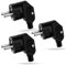 Obllemn 3 Pièces Fiches Schuko Prise Electrique Male 250V 16A, Prise Male Exterieur, Fiche Coudée Fiches Electrique de Mise à la Terre, Appareils Electroménagers aux Luminaires Prises (Nero)