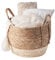 Eden & Willow Natural Straw Woven Plant Storage Basket, Home Organisation Hamper Basket with Handles (Cream, Large)