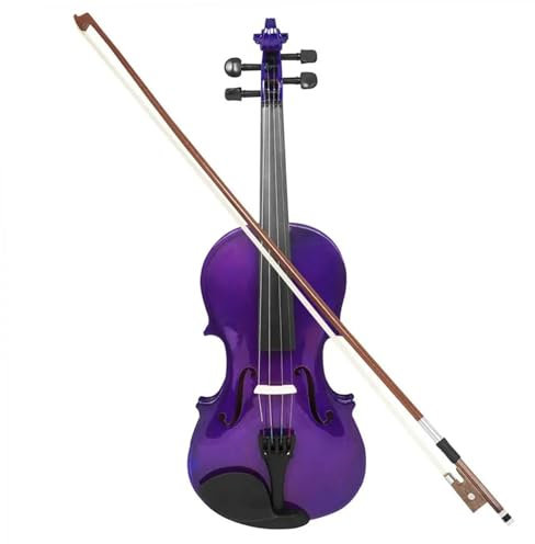 Violin Set 4/4 Violine In Voller Größe Fichtenholz/Massivholz, Akustische Violine Für Violinanfänger Mit Koffer Und Bogen Geigeninstrumente(Purple)