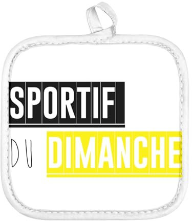 Manique de Cuisine - Sportif du Dimanche Drole Humour Sport - (17 x 17 cm)