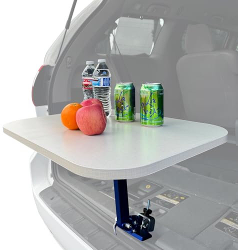 HKTE Auto Heckklappentisch für SUVs und Vans, multifunktionaler klappbarer Campingtisch für Autos, ideal für Outdoor-Aktivitäten, Roadtrip Reisen und Heckklappe
