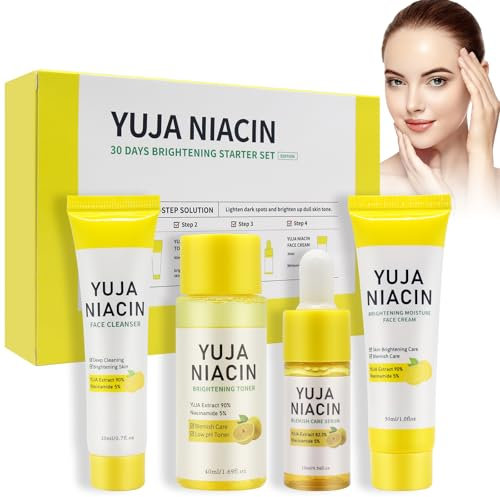MINGRUO Set de cuidado de la piel Yuzu, Kit Facial Para El Cuidado De La Piel, Set Regalo Cuidado de la Piel Mujer, Set de Limpiador Facial e Hidratante, Kit Hidratante Facial Mujer